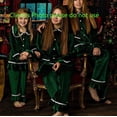 thumbnail image 3 of Pijamas navideños familiares a juego para niños, madres, mujeres y hombres, conjuntos de pijamas de terciopelo rojo y verde, ropa de diseño de lujo para niños y niñas, 3 of 5