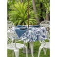 thumbnail image 3 of Outdoor Tablecloths with Umbrella Hole & Zipper, Spring Blue Eucalyptus Round Tablecloth 54 Inch, Botanical Green Leaf Country Waterproof Table Cloth, Patio/Pool/Picnic Table Covers, 3 of 8