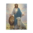 thumbnail image 5 of Cathedral Wall Decor Jesus Lion Lamb Variation Religious Wall Decor Canvas Wall Art For Bedroom Decor 16Wx20H, 5 of 5