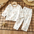 thumbnail image 5 of ITSAME Girls Outfit 2-Piece Cotton 3/4 Sleeve Crewneck Top and Pants Fashion Print Loungewear Set Size 2T, 5 of 6