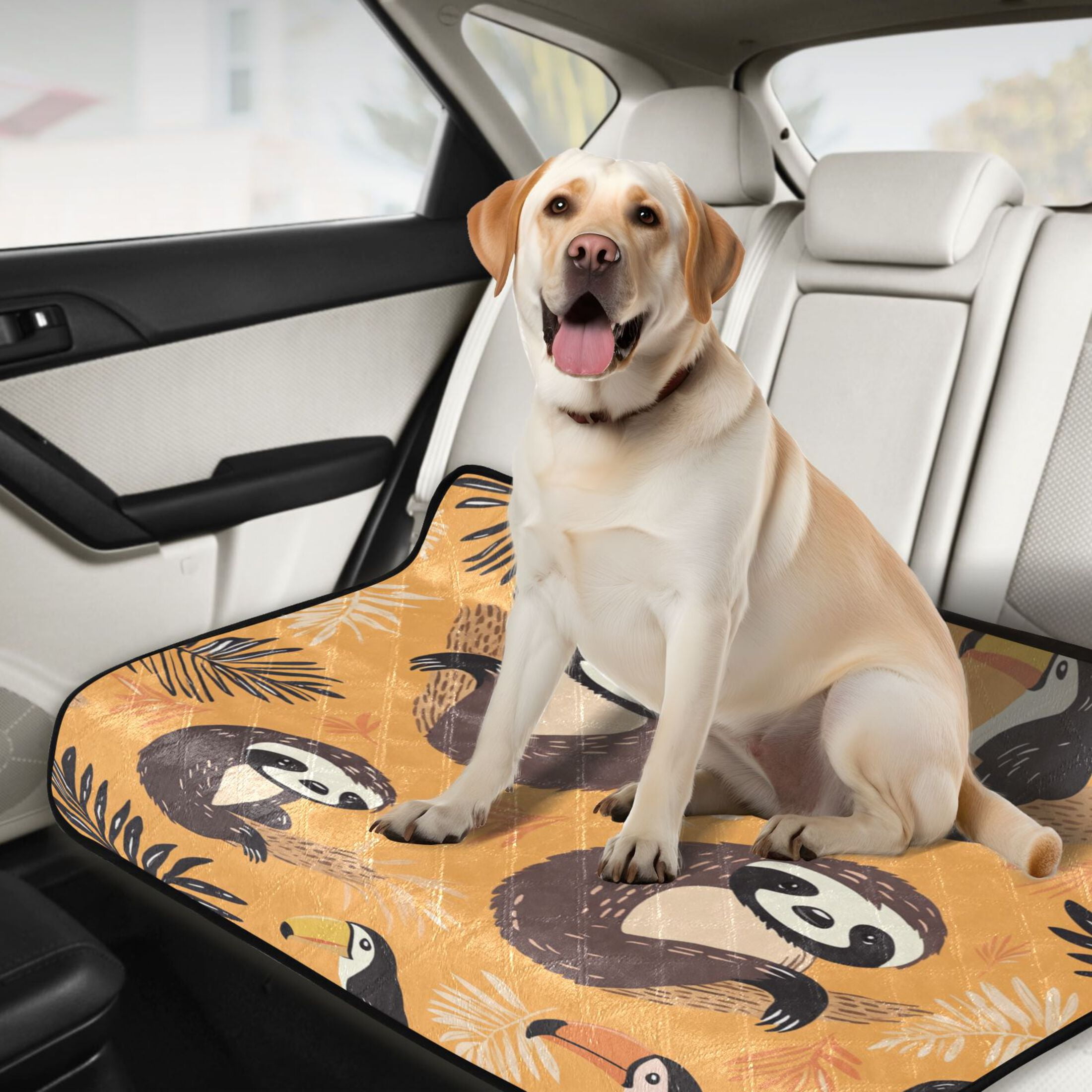Qxltty A Pattern with Cute Sloth and Toucan in The Jungle Cat litter Pads Pet Set of 3 Diaper Mats Center Anti-leakage Layer Absorbent Soft and Comfortable