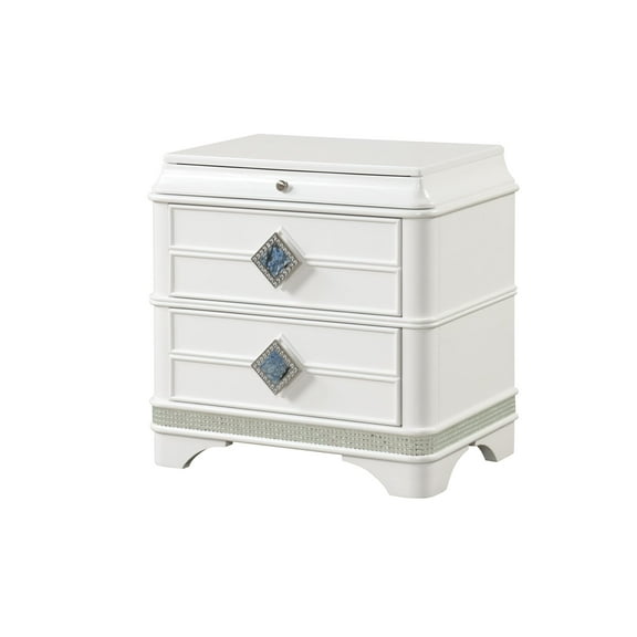 Laguna Modern Style 2-Drawer Nightstand made with Wood in White