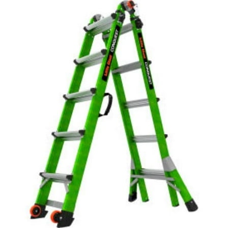 Little Giant Ladders B3145119 Conquest 2.0 Articulated Extendable Ladder - Fiberglass - Green - 5 ft. Type IA - 300 lbs