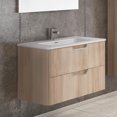 thumbnail image 2 of Eviva Hayat 24" Oak Modern Wallmount Bathroom Vanity with White Integrated Porcelain Sink, 2 of 2