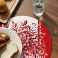 thumbnail image 4 of Round Placemats Set of 4 Red Eucalyptus Leaves Place Mats Washable Woven Placemat Floral Vase Stripes Circle Braided Table Mat for Kitchen Dining Table Party Home Decor 15 Inch, 4 of 8