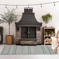 thumbnail image 3 of Mohawk Home Taos Geometric Outdoor Area Rug, Blue, 10' x 13', 3 of 9