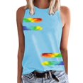 thumbnail image 2 of Tittly Vest for Women Tank Tops Tank Tops For Women Crew Neck Sleeveless Tie Dye Shirt Casual Summer Solid Color Vest Tops for Women Womens Tops Sky Blue M, 2 of 4
