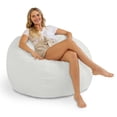 thumbnail image 4 of Jaxx Saxx Shearling Faux-Lamb 4 Ft Large Round Bean Bag, Cloud, 4 of 4