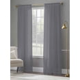 thumbnail image 4 of Grey Pure Color Sheer Curtains 96 Inch Length 2 Panels Set Window Treatments, Aesthetics Contemporary Luxury Rod Pocket Semi Curtains for Living Room/Bedroom/Kitchen Décor, 104"W x 96"L, 4 of 7