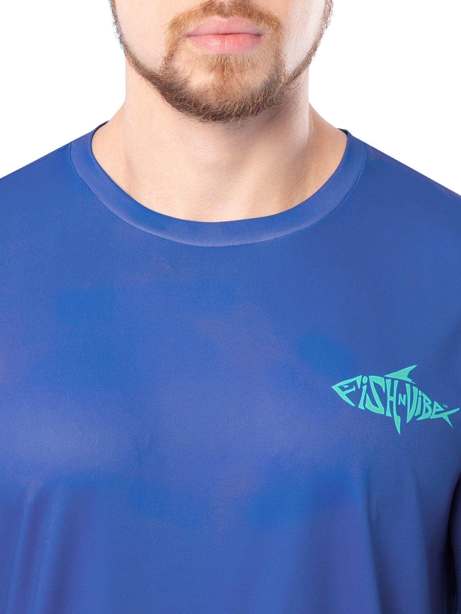 Fish N Vibe Men's Sublimated Long Sleeve Performance Tee, Nautical Blue/Fnv Ocean Air, XL