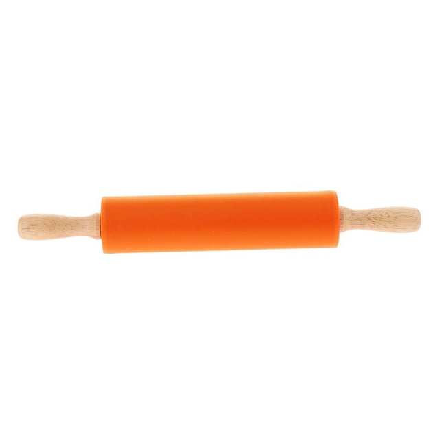 yuksok Nonstick Craft Rolling Pin Fondant Sugarcraft Dumpling Wrapper Baking Orange