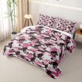 thumbnail image 3 of Feelyou Girly Pink Camo Fishing Quilt Full for Ladies, Rustic Farmhouse Full Bedspread Sets, Pink Black, 3-Piece, 3 of 7