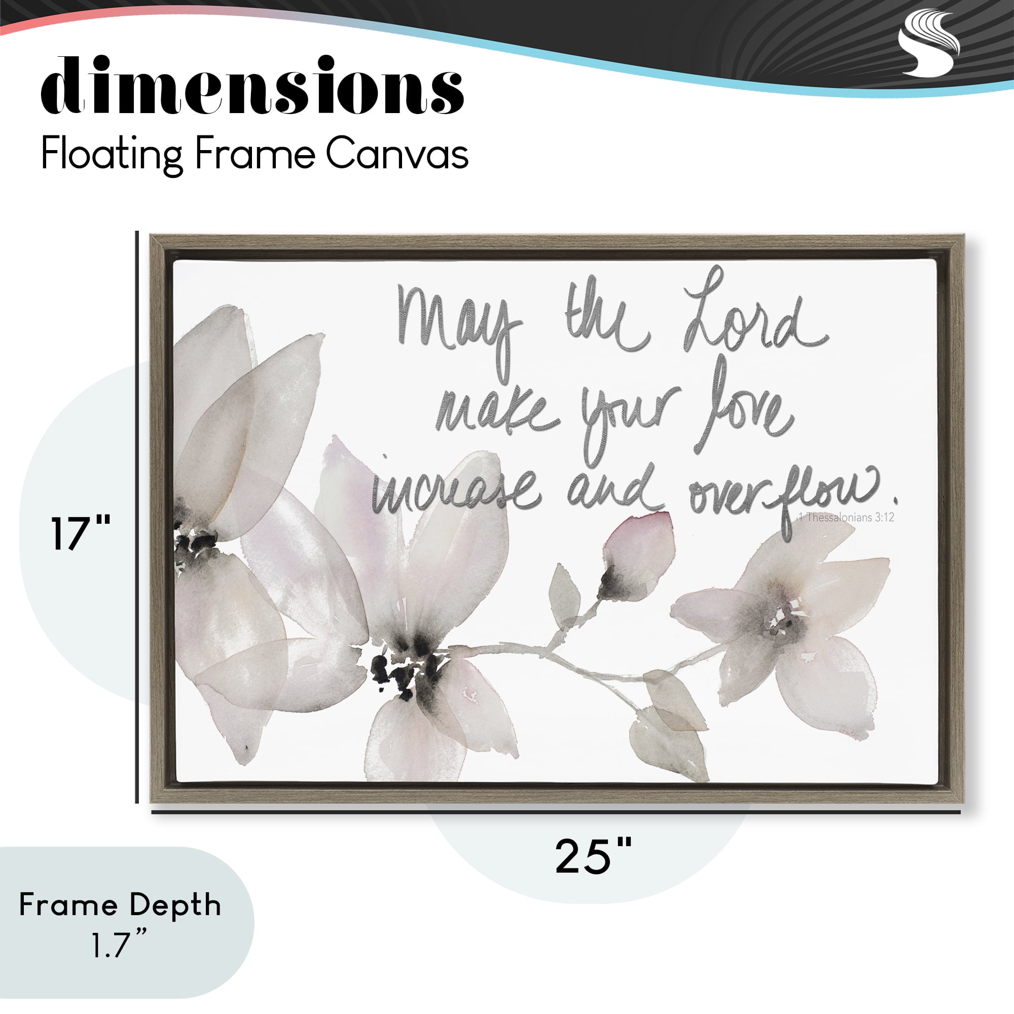 Stupell Industries Love Increase & Overflow Brown Framed Floater Canvas Wall Art, design by Lanie Loreth