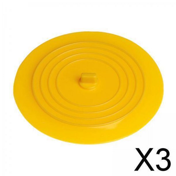 Tapón de Silicona Soledad para Bañera Drenaje Fregadero Amarillo 3 Piezas