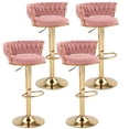 thumbnail image 1 of Juego de 4 taburetes de bar VECELO con altura de mostrador ajustable, color rosa, 1 of 7