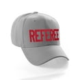 thumbnail image 2 of Sport Classic Baseball Hat Custom Referee Letters Structured Cap, Grey Hat Red Letters, 2 of 4