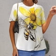 thumbnail image 6 of Happy Cute Bees T Shirts Basic T-Shirt Short Sleeve Ladies Tee Shirt Summer Graphic Clothing, 6 of 6