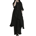 thumbnail image 2 of Pant Suits for Women Linen Two Piece Pants Suit Elegant Cotton Linen Long Sleeve Shirts and Wide Leg Pantsuits, 2 of 3