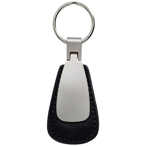 Plain Leather Teardrop Key Chain (Black)