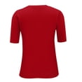 thumbnail image 6 of Short Sleeve Sweater for Women, Yigetop Women's Round Neck Short Sleeved Loose T Shirt with A Knit Bottom Short Top Sweater Shirts for Women Red, 2XL, 6 of 9