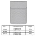 thumbnail image 2 of ZheElen Laptop Cover Waterproof PU Storage Sleeve Bag Notebook Computer Cover Replacement for MacBook, Grey, 14.1 inch, 2 of 7