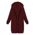 thumbnail image 4 of Resicozy Womens Long Tunic Hoodies Oversized Hooded Zip Up Solid Color Sweatshirt Casual Pullover Hoodies Cute Trendy Sweaters Wine L, 4 of 6