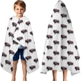 thumbnail image 3 of White Buffalo Pattern Hooded Bath Towel，60"x35" for Ages 3 To 12 Kids, Quick Dry Lightweight Soft Microfiber Hood Beach Towel Cover Up for Kids, 3 of 7
