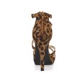 thumbnail image 2 of BLISSFUL STEP Women's Shoes Strappy Stiletto Heels Platform Ankle Strap Open Toe Faux Suede Sandals Leopard 6, 2 of 7