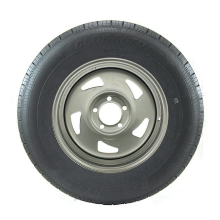 ST205/75R15 GlobalTrax Trailer Tire LRC on 5 Bolt Silver Blade