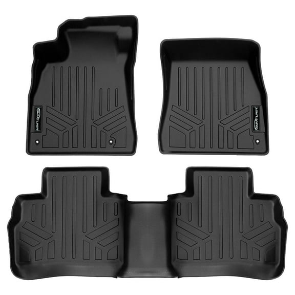 SMARTLINER Custom Fit All Weather Black 2 Row Floor Mat Liner Set Compatible With 2022-2025 Nissan Sentra (Only Fits Sedan Models)