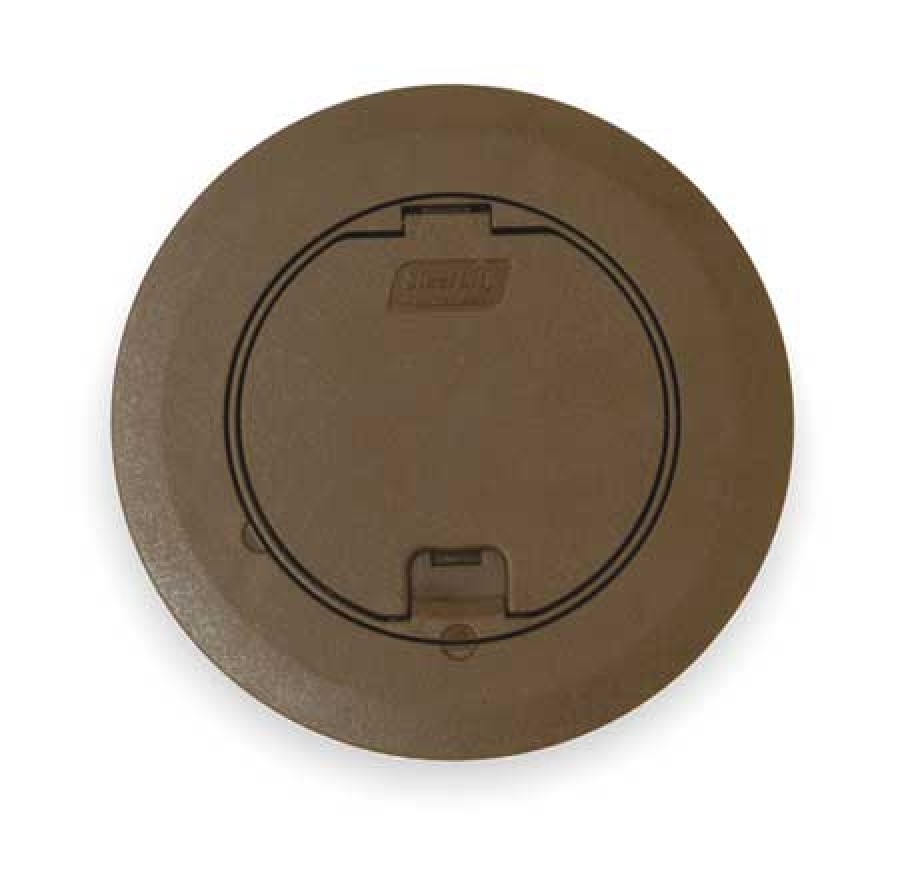 STEEL CITY 68RCSTBRN Floor Box Cover,Round,63/4 in.,Brown