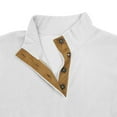 thumbnail image 6 of Men's Flag Print Stand Collar Quarter-Zip Sweatshirt, Casual Outdoor Button Placket Pullover Top, Spring Fall Patriotic Style,White,S, 6 of 9