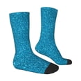 thumbnail image 3 of Uemuo Blue Glitter Pattern Women's Crew Socks, Soft Durable Breathable Moisture-Wicking with Odor Control Cotton socks, 3 of 9
