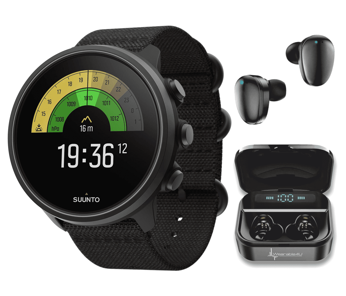 SUUNTO 9 Baro Multisport Smartwatch, Water resistant, Alti/Baro Profile, Charcoal/Titanium with Wearable4U Black with Charging Hard Case Bundle - Walmart.com