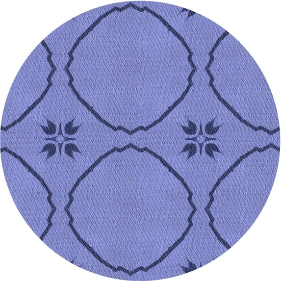 Ahgly Company Indoor Round Patterned Sky Blue Dress Blue Area Rugs, 3' Round