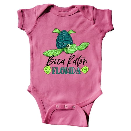 

Inktastic Boca Raton Florida Happy Sea Turtle Gift Baby Boy or Baby Girl Bodysuit