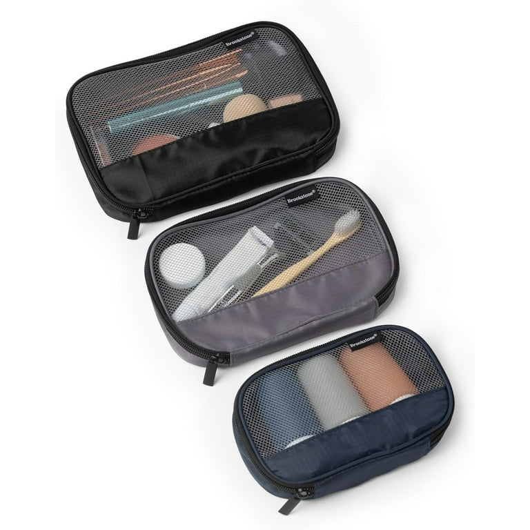 Brookstone Travel 3 Piece Accessories Storage Set with Mesh