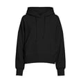 thumbnail image 4 of XRoczxe Women Classic Cropped Hooded Pullover Sweatshirt Drawstring Hood With Kangaroo Pocket Wrinkle Resistant Soft Casual Basic Top Assorted Solid Colors, 4 of 5