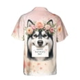 thumbnail image 2 of Happy Mother's Day Siberian Husky with Flower Crown and Greeting Card Hawaiian Shirt Breathable Summer Unisex Merch Husky Dog Lover Gifts - 13004, 2 of 6