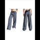 thumbnail image 2 of Pantalones Rectos con Estampado de Leopardo A Cuadros para Mujer, Cintura Elástica, Estilo Y2K, con Bolsillos. Cuadrícula Azul y S, 2 of 6