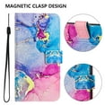 thumbnail image 6 of Designed for Samsung Galaxy S24 Plus Premium PU Leather Pattern Flip Wallet Case Cover, Card Slots & Kickstand Wrist Strap Magnetic Closure Protective Phone Case for S24 Plus, Dazzle Marble, 6 of 9