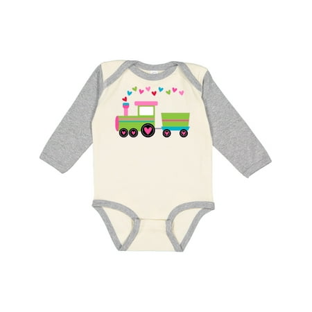 

Inktastic Valentine Heart Train Gift Baby Boy or Baby Girl Long Sleeve Bodysuit