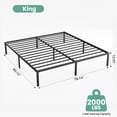 thumbnail image 7 of EDX 12 Inch Metal Platform Bed Frame with Steel Slats, No Box Spring Needed, Noise Free, Easy Assembly, King, 7 of 7
