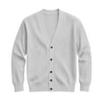 thumbnail image 5 of Havenx Cardigan Sweaters for Men with Buttons Knitted Cardigan Long Sleeve V Neck Outwear Cardigan Collar Regular Fit Classic Fall Trendy Solid Color Tops,Light Gray L, 5 of 7