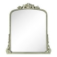 thumbnail image 3 of EGHOME Traditional Antiqued Silver Ornate Frame Arch Mantel Vanity Rectangle Wall Mounted Mirror 30x34", 3 of 6