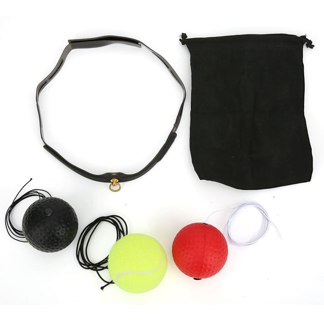 Pelota de boxeo de gel de sílice, paquete de 3, para entrenamiento de reflejos y reacción, con banda para la cabeza