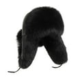 thumbnail image 1 of Gorro de invierno Ushanka de piel sintética para patineta, senderismo, clima frío, uso diario negro, 1 of 7