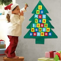 Hwkond Christmas Advent Calendar 2024 Big Felts Christmas Tree 24 Days 2022 Christmas Arrivaling Calendar Christmas Countdown 36.6x29 Inch Calendar Christmas Tree Wall Decoration