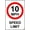 A 1pcs, variant on 10 MPH Speed Limit Safety Sign - 1.2mm Rigid Plastic 300mm x 200mm
