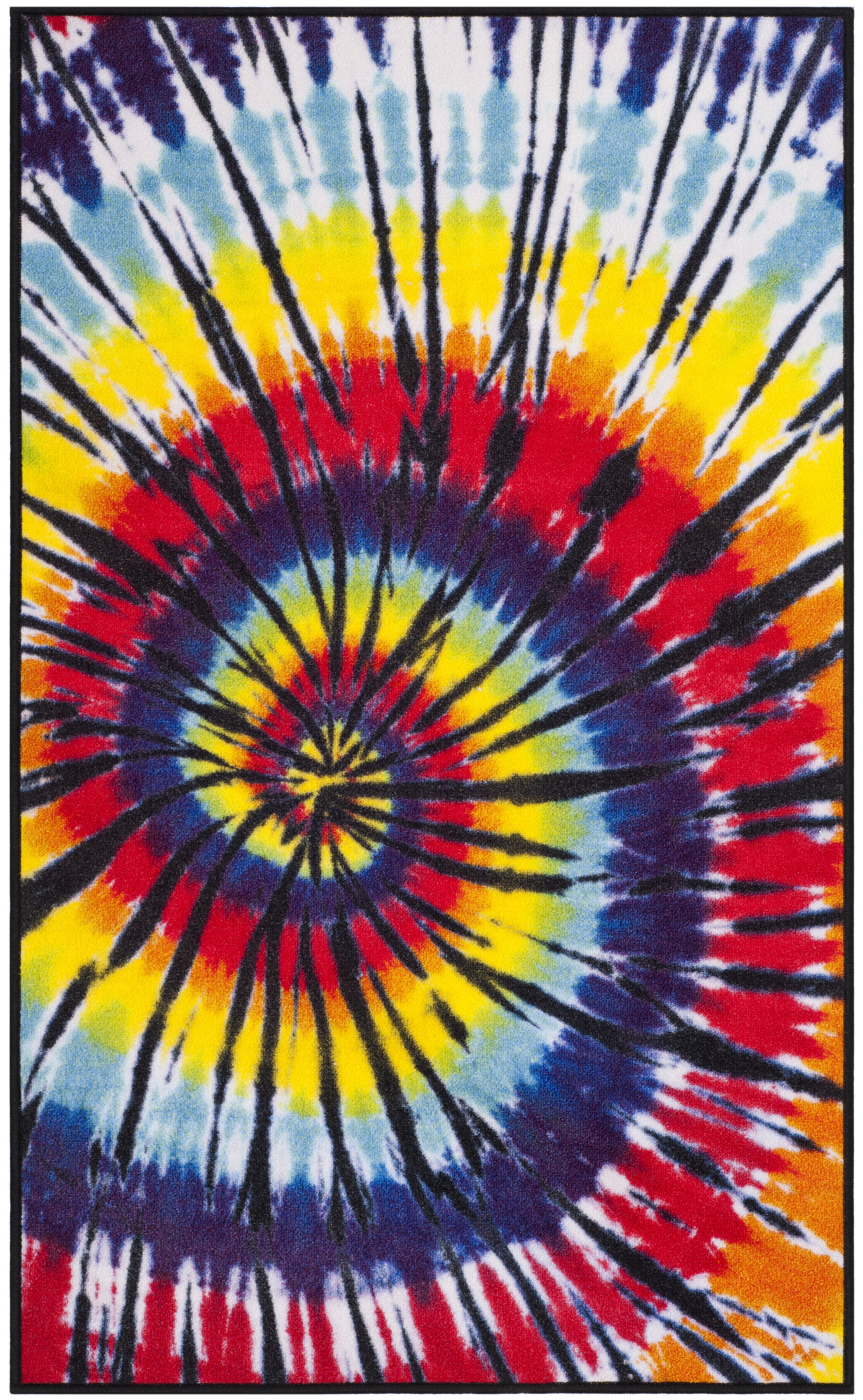 SAFAVIEH Paint Brush Lawanda Colorful Swirls Area Rug, Fuchsia/Yellow, 4' x 6'